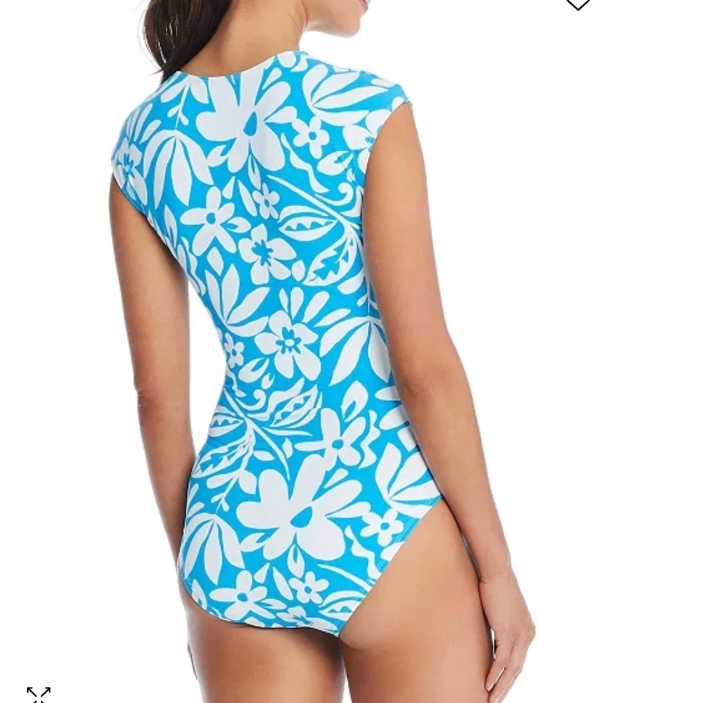 Bleu by Rod Beattie Women's Cap-Sleeve One-Piece Swimsuit Size 10 - Picture 2 of 7